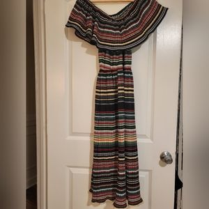 Vintage stripped off-shoulder dress - like new